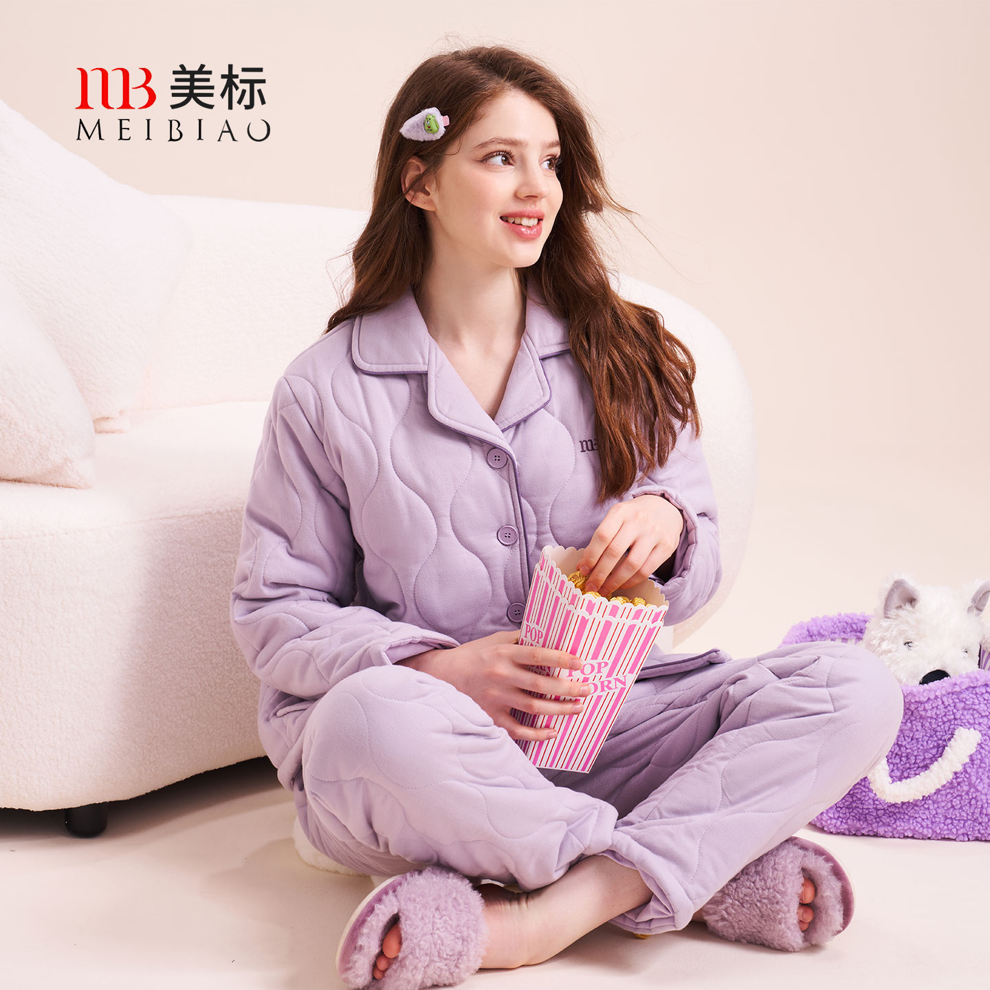 美标女士三层夹棉家居服套装