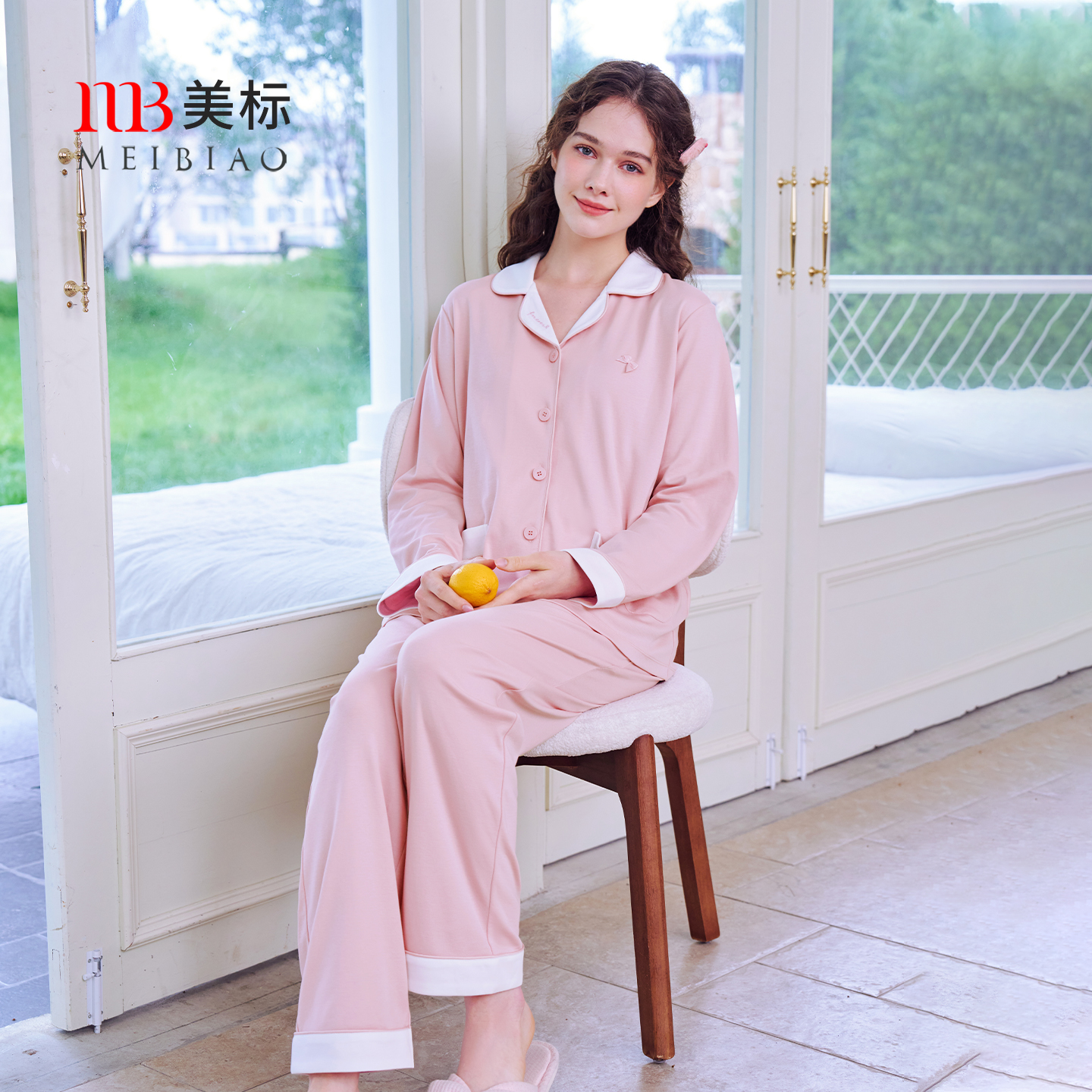 美标纯棉长袖睡衣套装