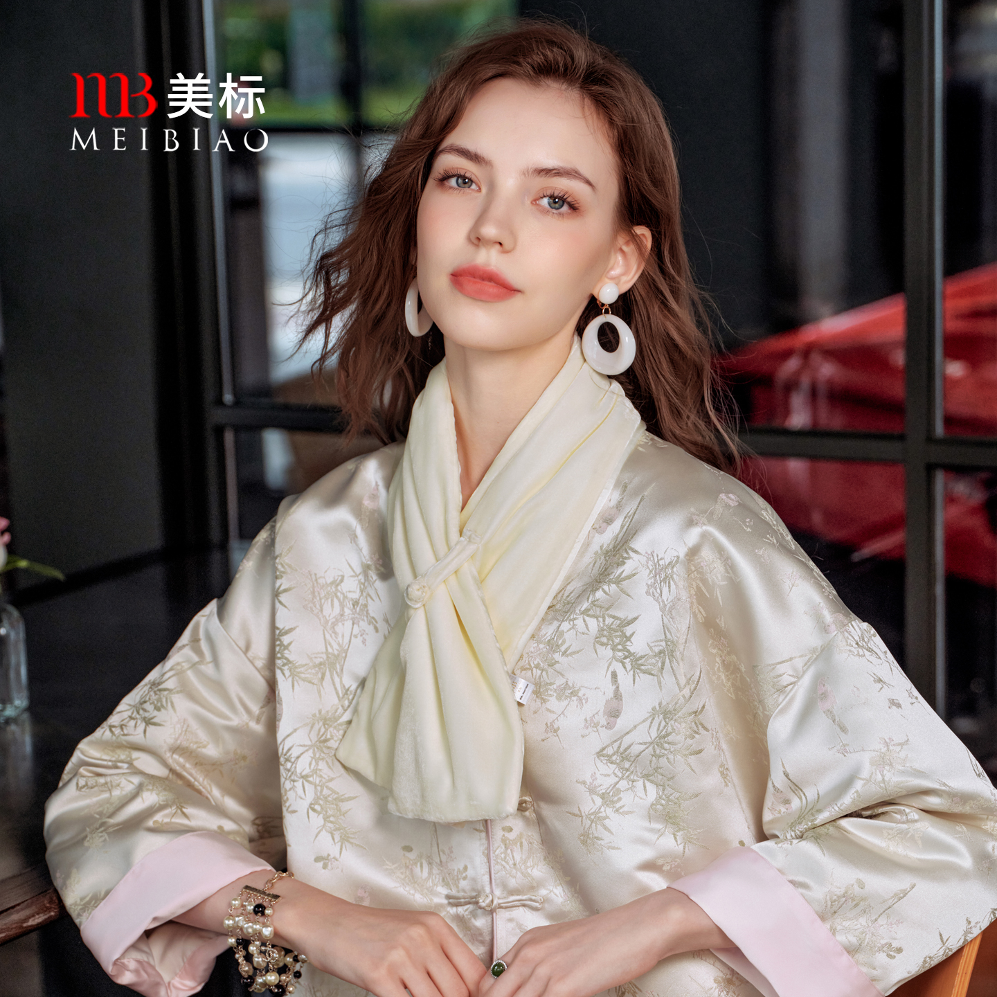 美标丝绒保暖围脖100%桑蚕丝填充