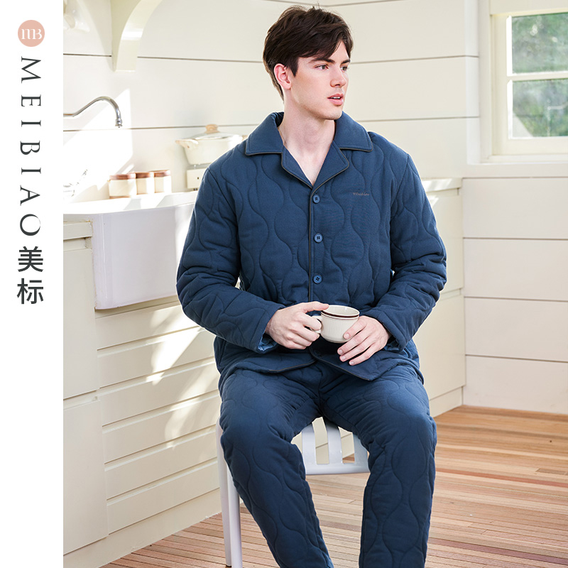 美标男士三层夹棉保暖套装