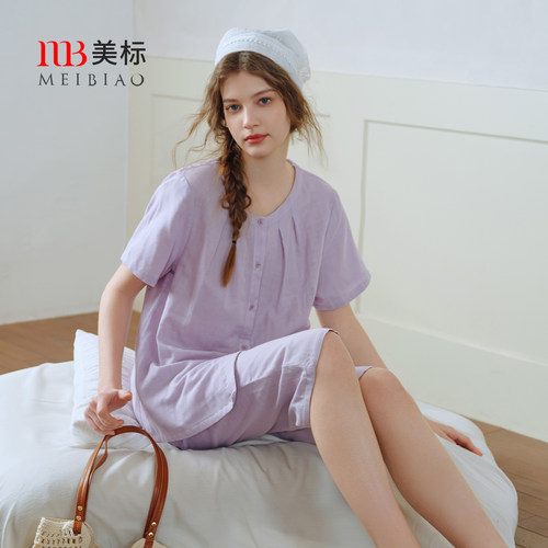 美标女士纯棉短袖套装