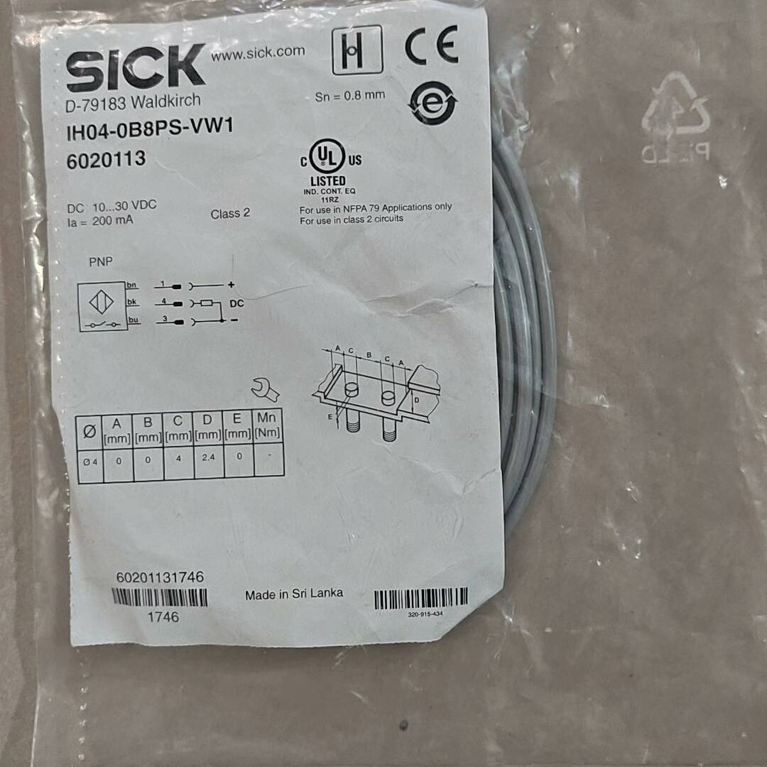 [议价]西克接近传感器IH04-0B8PS-VW1，订货号60201