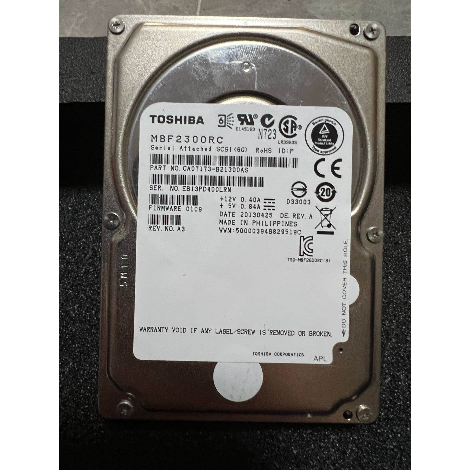 【议价】TOSHIBA东芝MBF2300RC 300GB SAS服务