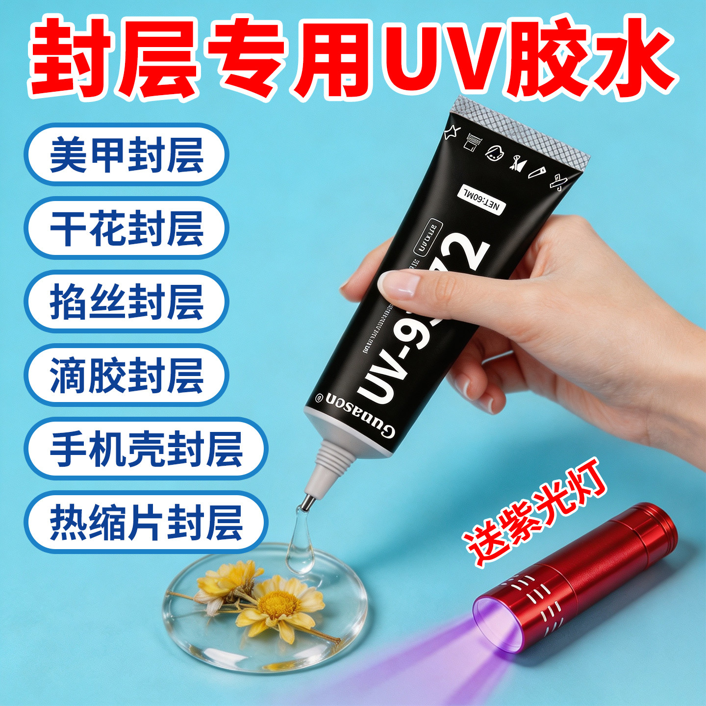 UV固化胶透明封层增亮定型图片