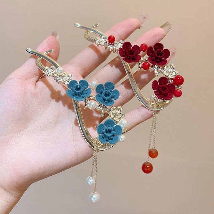 古风抓夹花卡头饰一字夹盘发神器发夹2025新款高端发卡女夏扭扭夹,饰品/流行首饰/时尚饰品新,发饰,淘宝优惠券,粉丝福利购,淘宝优惠卷