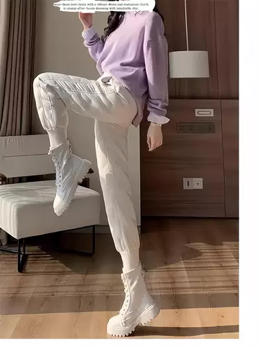 Зимние модные утепленные удерживающие тепло штаны с пухом для отдыха