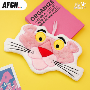 送挂钩AFGH正版粉红豹头型擦手巾手帕毛巾挂式吸水卡通可爱厨房