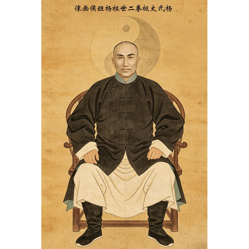 太极拳装饰画 杨氏太极拳二世祖杨班侯彩色画像 太极拳馆装饰画