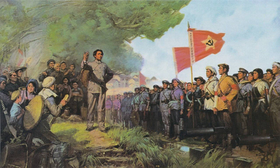 红色革命图片 红色油画 三湾改编图片革命大事件图片 油画