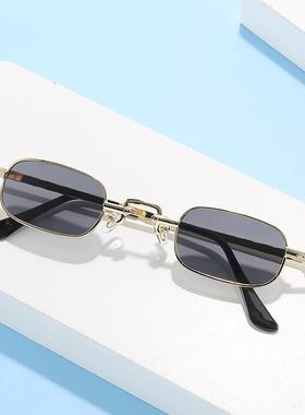 2025新款嘻哈太阳镜潮流炫彩太阳眼镜男女士金属方框墨镜