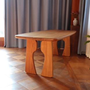 小钟 瓶山筱大板桌缅甸柚木餐桌茶桌实木多功能书桌原木风