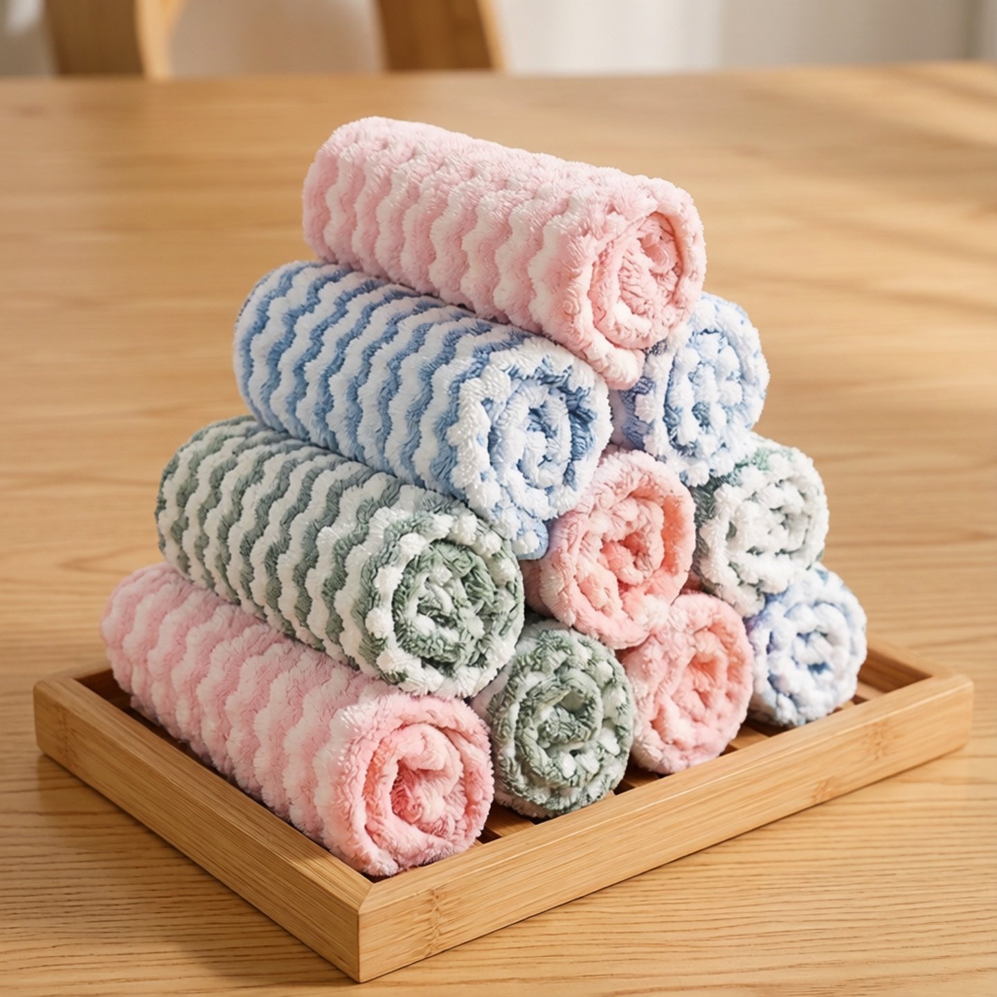 珊瑚绒抹布厨房清洁洗碗布条纹抹布百洁布洗碗巾不沾油水波纹抹布,家庭/个人清洁工具,抹布,淘宝优惠券,粉丝福利购,淘宝优惠卷