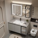 岩板无缝陶瓷一体盆浴室柜组合现代简约卫生间洗漱台洗手洗脸盆柜