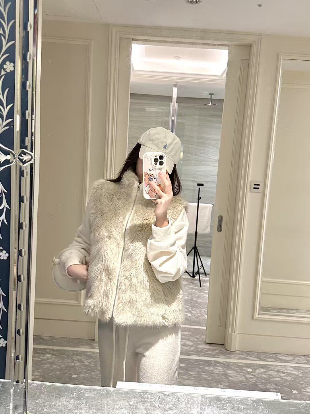 DAKUANGA  私服名媛立领保暖皮草马甲秋冬款毛毛背心韩版加厚外套