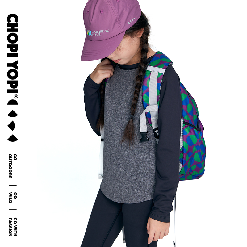 chopiyopi童装 儿童双面磨毛打底衫春秋保暖女童运动长袖T恤