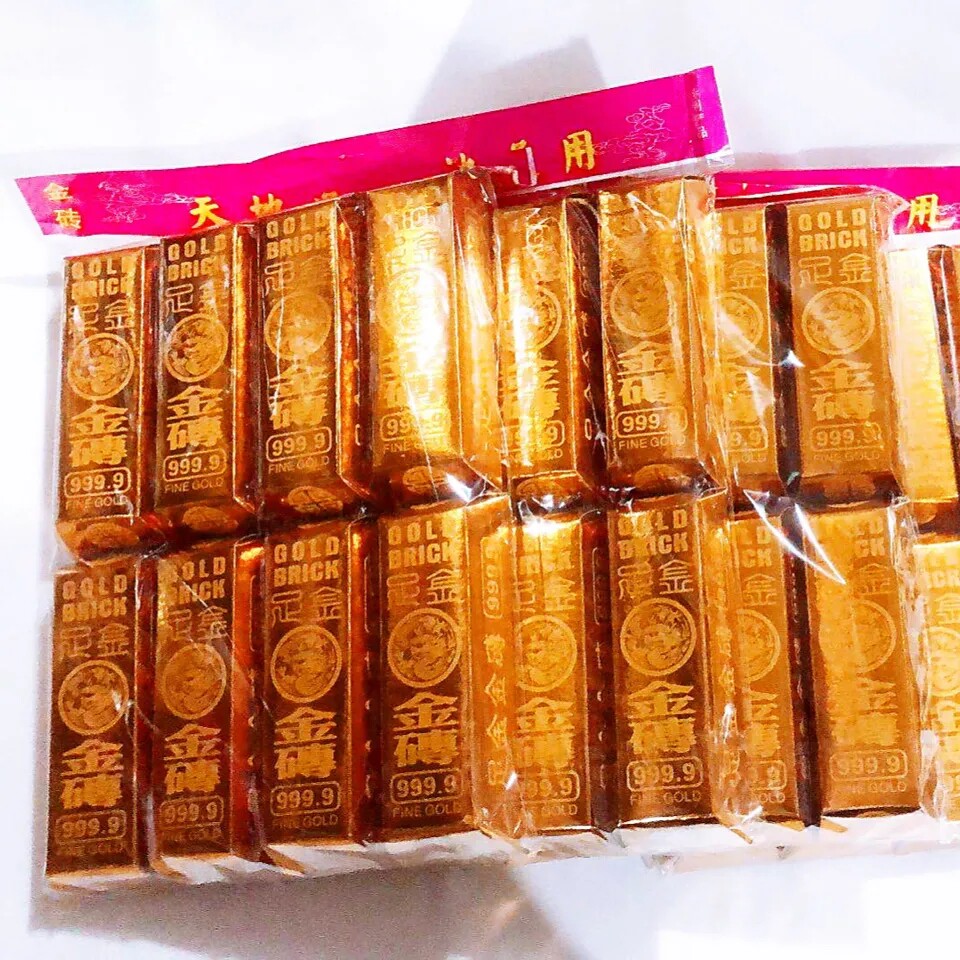 成品金条梯形金砖一捆手工折叠烧纸祭祀用品纸钱清明寒衣中元