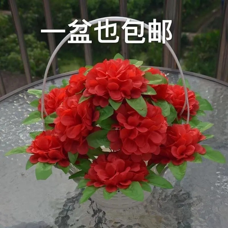 11清明节花祭祀用品花篮墓碑前摆花扫墓花塑料花上坟花盆花绢花