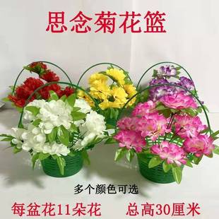 10盆祭祖祈福清明节扫墓上坟摆放塑料花五色塑料盆花盆景零售