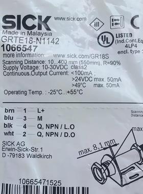 德国西克SICK光电开关GRTE18-N1142 GRTE18-P1142 GRTE18-N1162