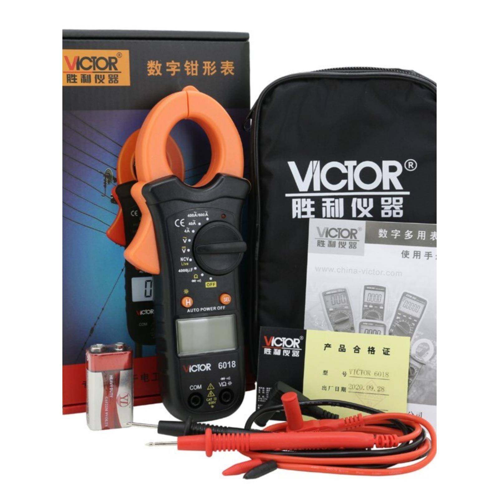 胜利钳形万用电表VC6018钳形表数字电流表高精度钳流表VC6017多功