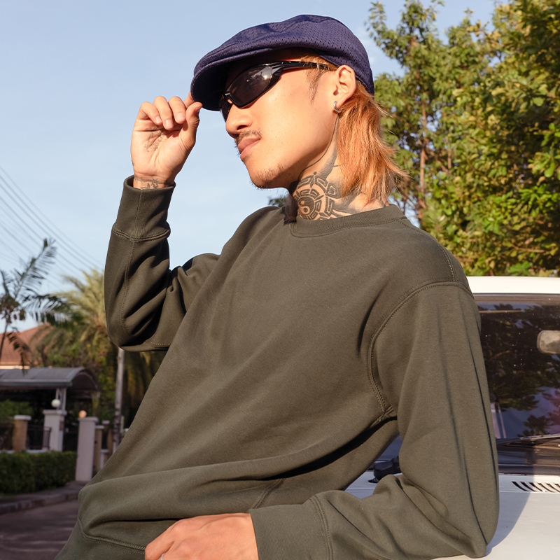 公共电波美式复古内胆保暖卫衣