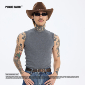 PUBLIC RADIO｜TOKOY2000重磅内搭螺纹背心高级修身 坎肩复古马夹