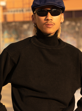 PUBLICRADIOTOKOY2000重磅复古高弹外套包芯纱羊绒可机洗长袖毛衣