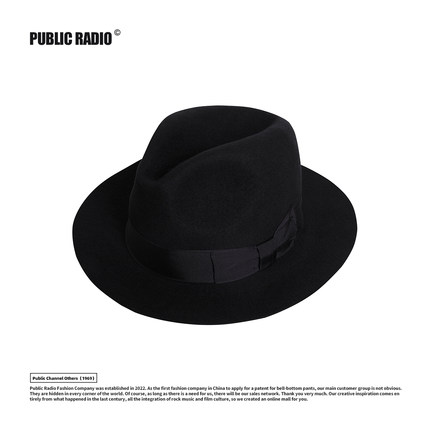 PUBLIC RADIO | 美式复古西海岸羊毛礼帽黑人乐手爵士帽宽边礼帽