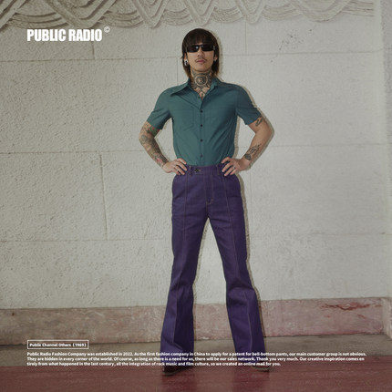 PUBLIC RADIO | 90S加州地勤关刀领双口袋复古衬衫短袖重磅修身款