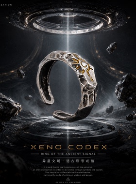 PUBLIC RADIO XENO CODEX™ 异星文明系列｜防泰银先锋开口戒指环