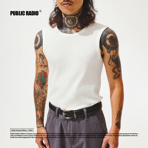 PUBLIC RADIO SECOND SKIN｜美式无缝罗纹背心男高弹贴身打底