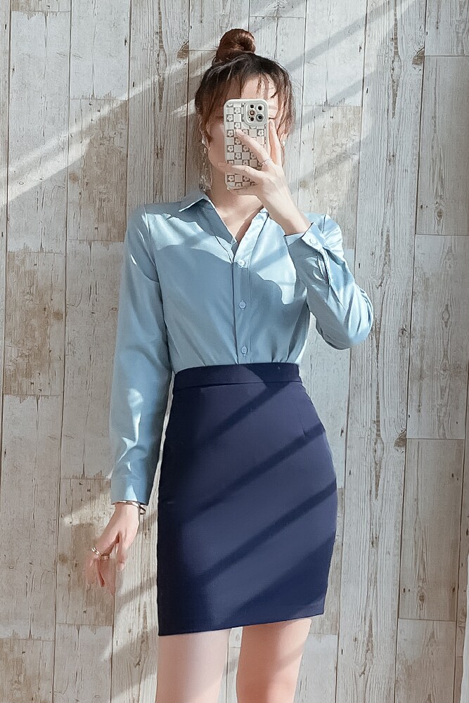 职业装气质女神范秋装2024新款V领白衬衫教师正装工作服职场套裙