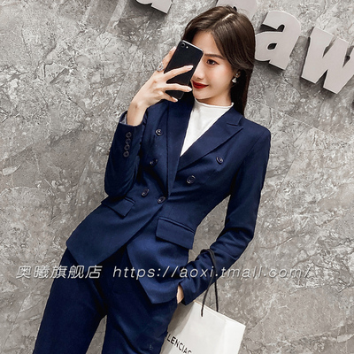 黑色西装套装女2024新款春季气质小个子高级感职业工装西服外套装