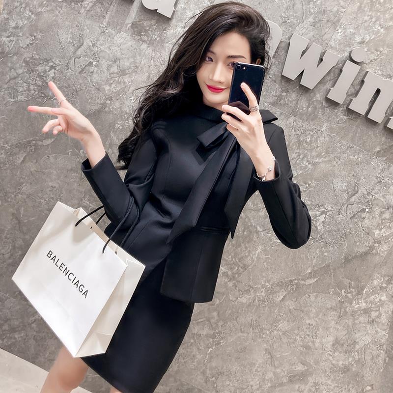 前台工作装女秋冬时尚简约高端空姐职业套装气质小西服主持人正装