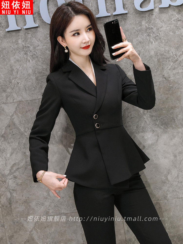 高端秋季时尚职业装西装套装女气质工作服小个子大堂经理正装西服