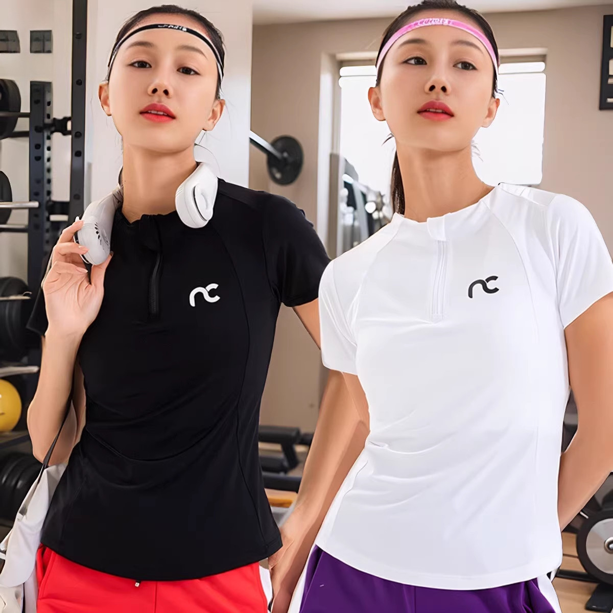 时尚运动健身操跑步晨练上衣锻炼上衣跳操服暴汗服上衣大码爆款女