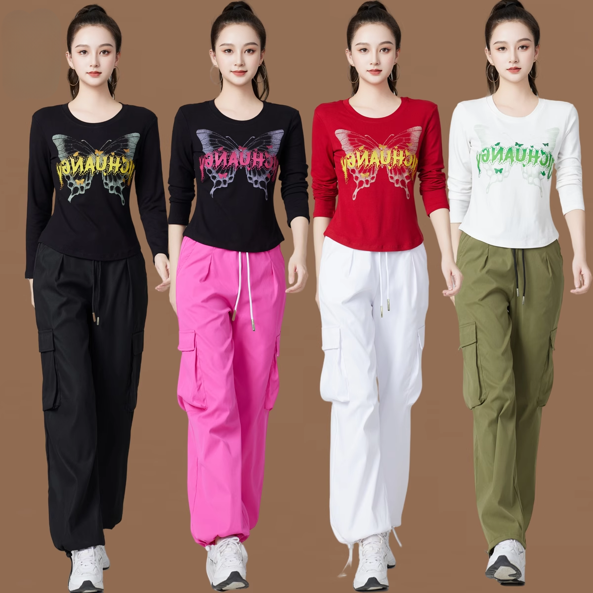 广场舞服装新款套装2024秋冬时尚鬼步舞运动健身操团体曳步舞跳舞