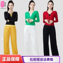 鬼步舞跳操健身套装 直筒裤 女 广场舞运动假两件V领窄版 25年春新款