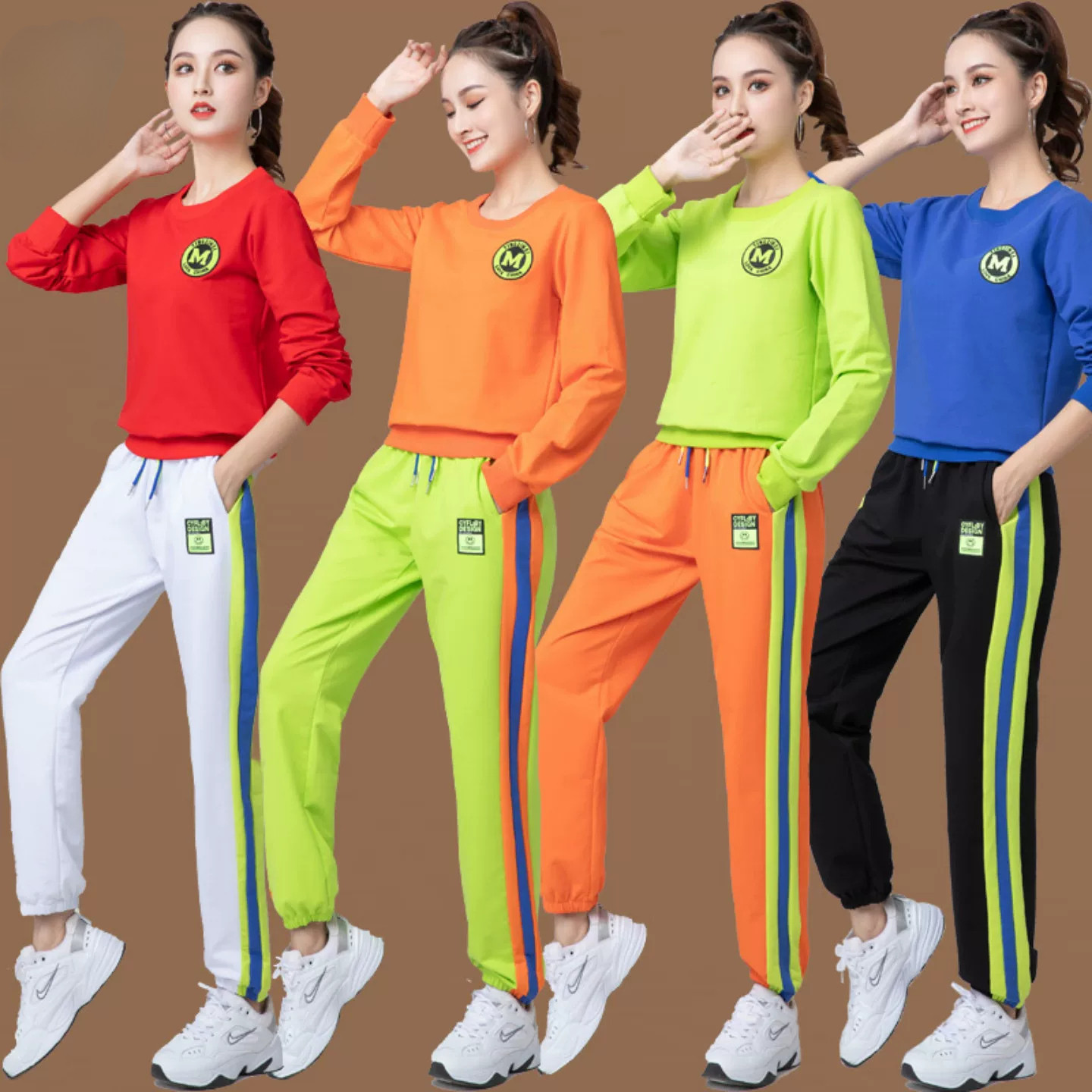 广场舞服装新款杨丽萍套装春季跳舞运动服健身操团体鬼步舞衣服女