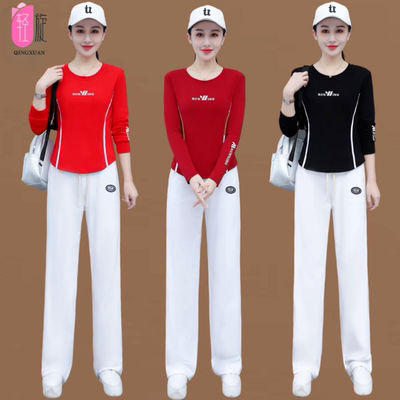 广场舞服装春秋T恤运动长裤健身操鬼步舞杨丽萍运动跳操服套装女