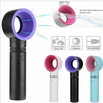 Portable Bladeless Hand-Held Mini USB No Leaf Handy Fan