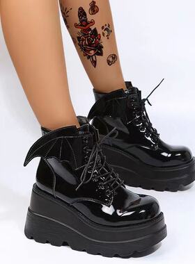 现货women platform boots martin boots big size 43翅膀马丁靴