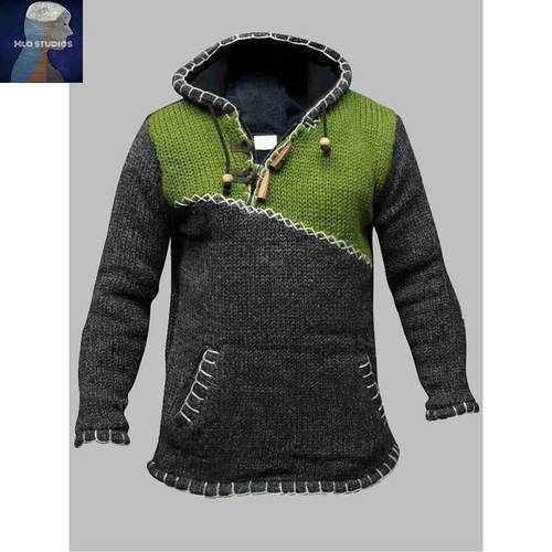 2020 men's long-sleeved sweater plus size jacket针织衫男外套