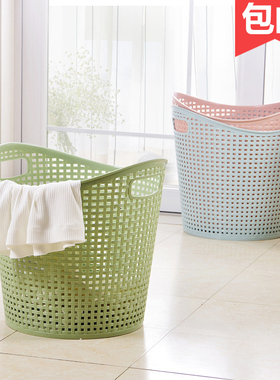 laundry basket storage batroom rattan plastic dirty clotes