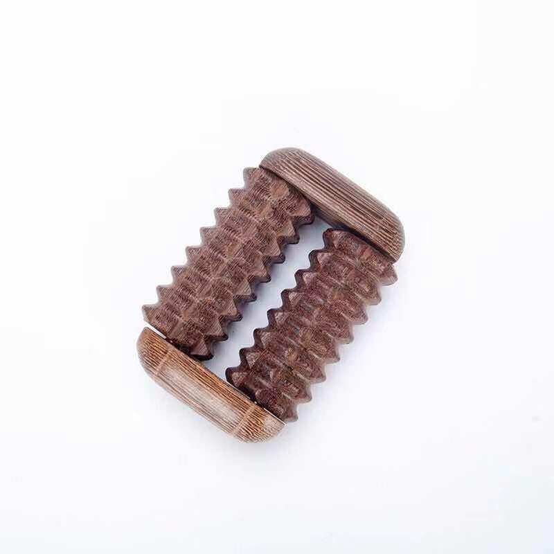 鸡翅木手部按摩器手掌穴位经络按摩滚轮解压木质手把件