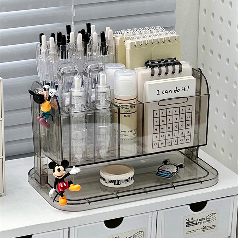 笔筒学生桌面创意多功能旋转收纳盒办公室桌上大容量简约斜插