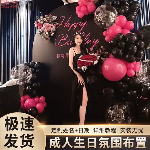 g3v生日装饰场景布置女孩网红成人气球派对男士家里感背景墙k