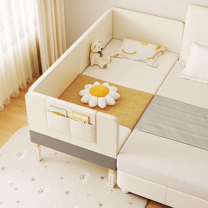 儿童拼接床婴儿加高护栏床边加宽大人可睡全软包高度可调节宝宝床,住宅家具,儿童拼接床,淘宝优惠券,粉丝福利购,淘宝优惠卷