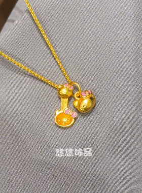 甜美可爱凯蒂猫勺子吊坠项链女小众精致百搭设计hellokitty锁骨链