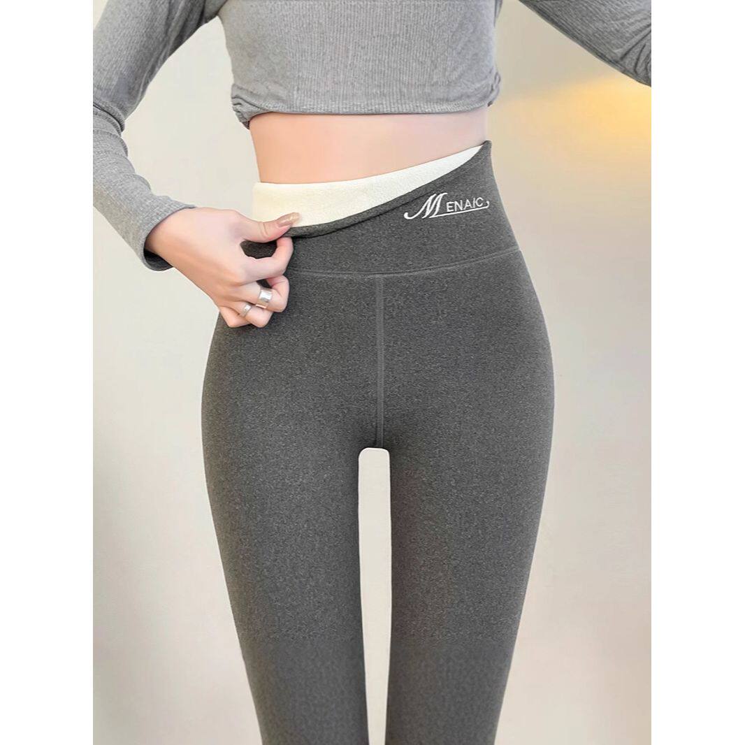 新品秋冬打底裤加绒加厚女士外穿棉裤德绒自发热高腰紧身羊羔绒保